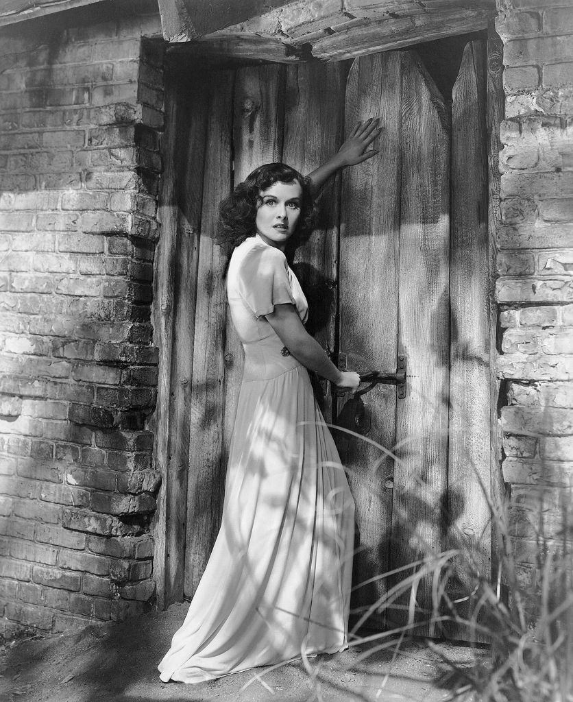 Paulette Goddard in a scene from the movie "The Cat and the Canary", 1939.