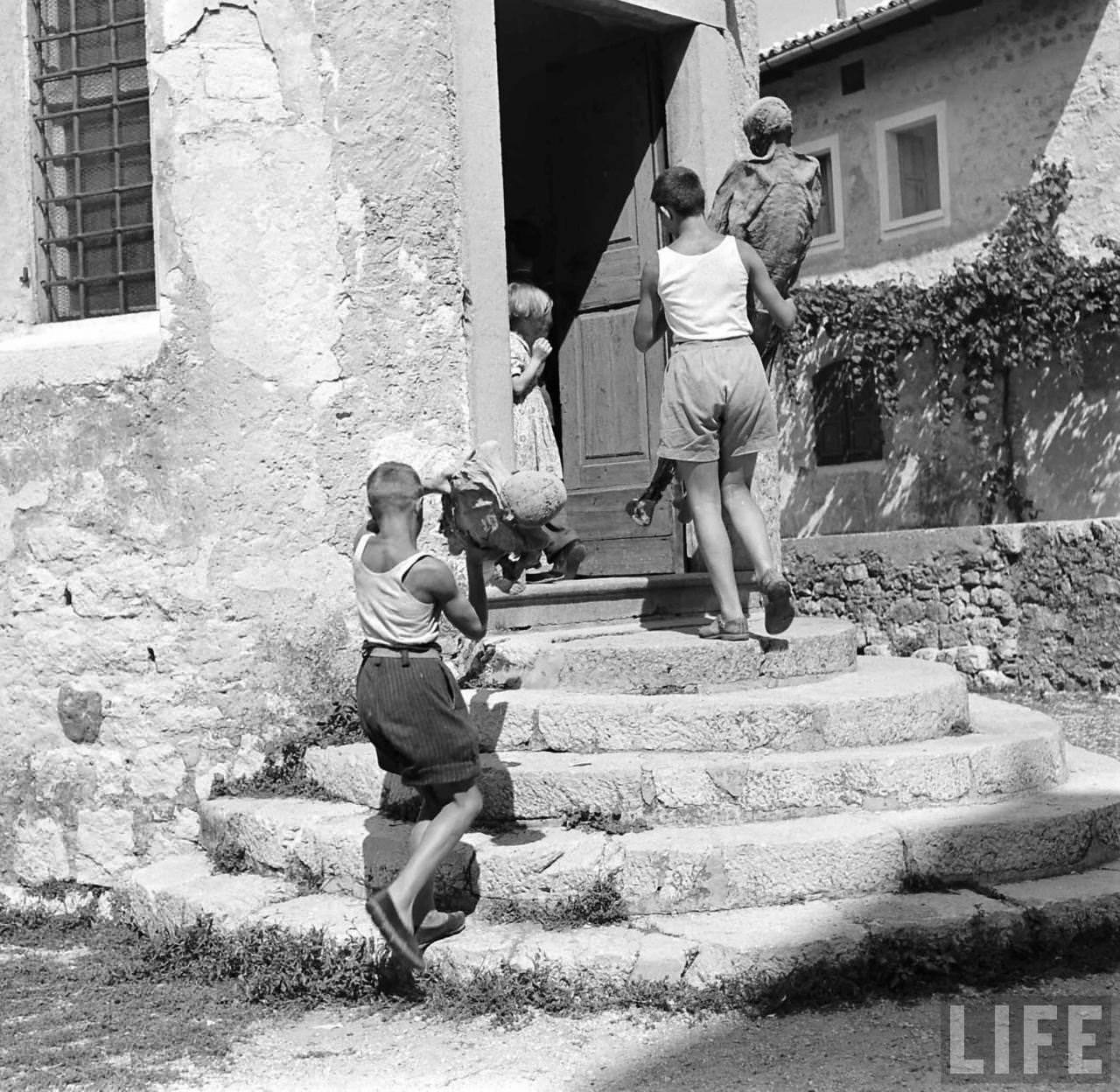 People Living with a Normal Life with Mummies in Venzone, Italy in 1950