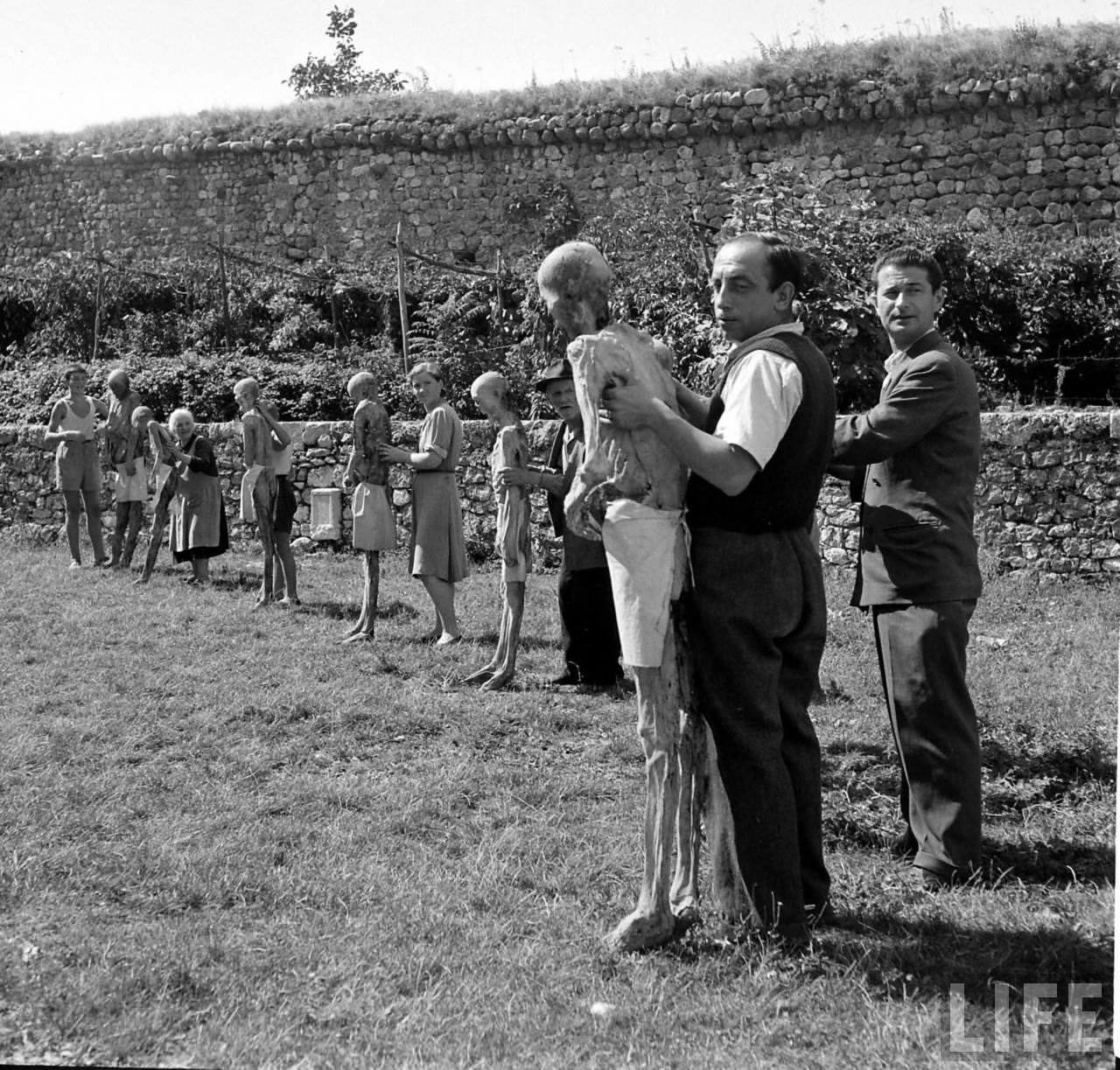 People Living with a Normal Life with Mummies in Venzone, Italy in 1950