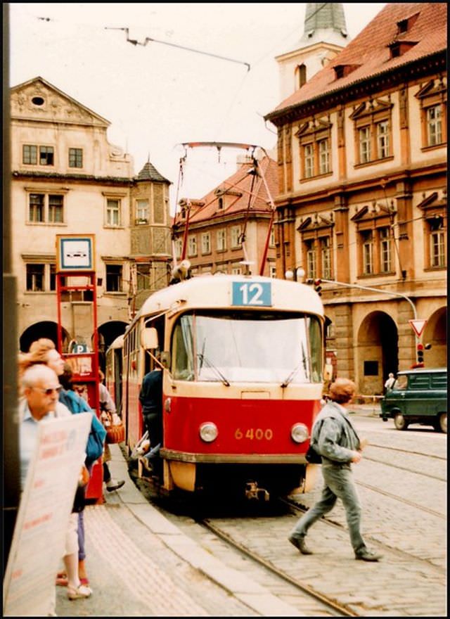 A tram stop in Maléstranskě Náměsti