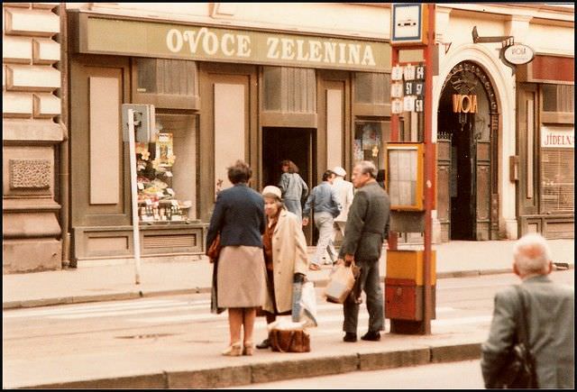 A tram stop in the Nové Město