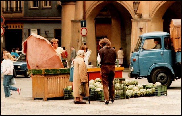 A water melon stall in Maléstranskě Náměsti