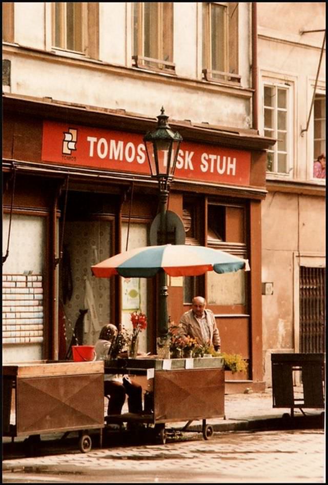 A flower stall in the Staré Město