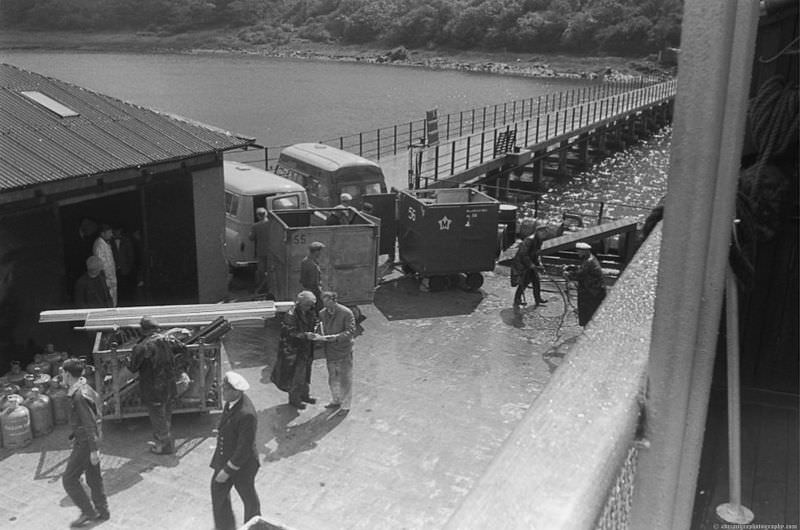 MV Lochiel at dock, Scotland