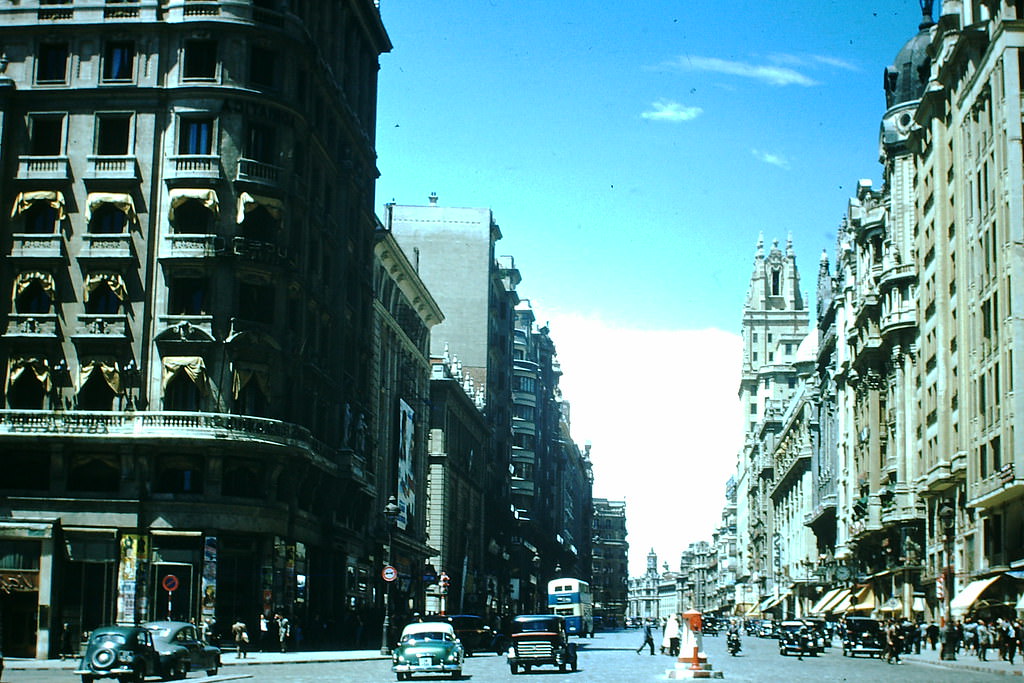 Jose Antonio Main Shopping Street. Madrid, Spain, 1954