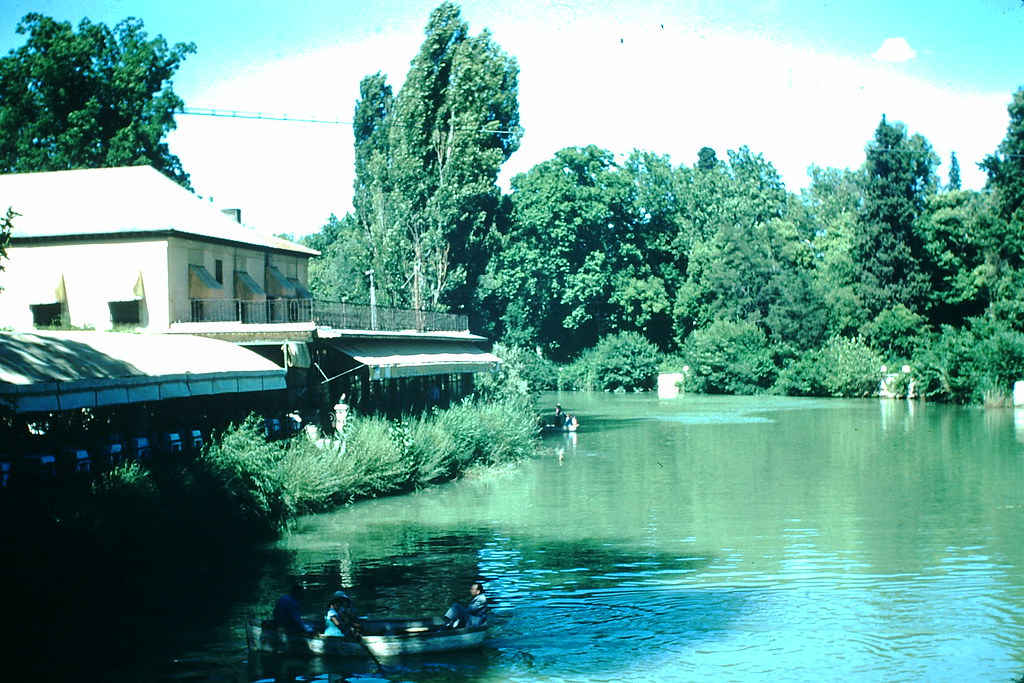 River Tajo and Restaurant Delicas- Arenjuez, Spain, 1954