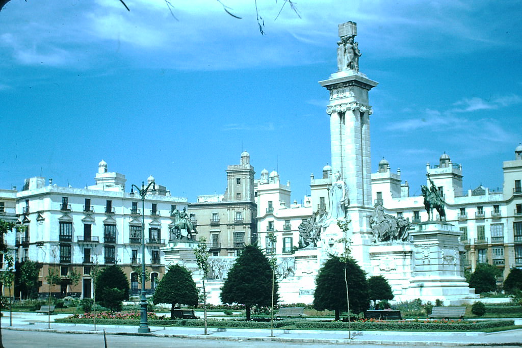 Monument to Constitution of Cadiz 1812 When Courts est., Spain, 1954