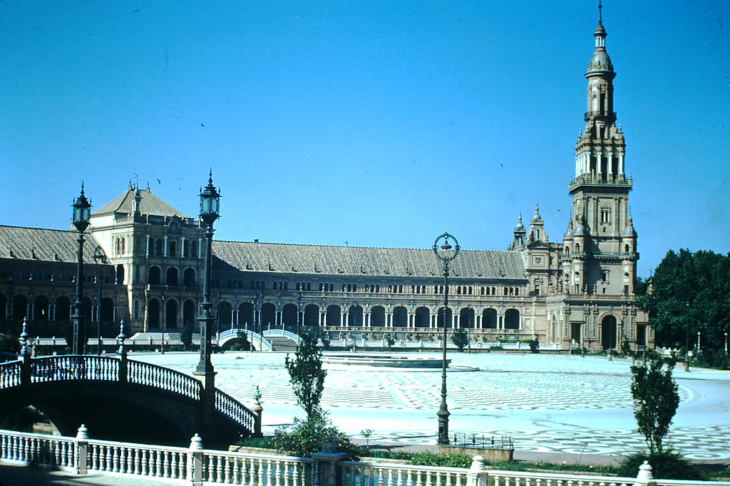Plaza Espana fror Expo 1929- Cevilla, Spain, 1954