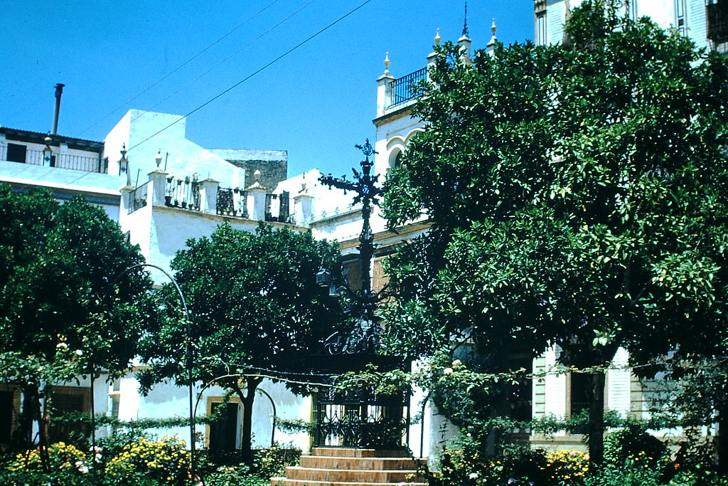 Plaza in Santa Cruz- Cevilla, Spain, 1954