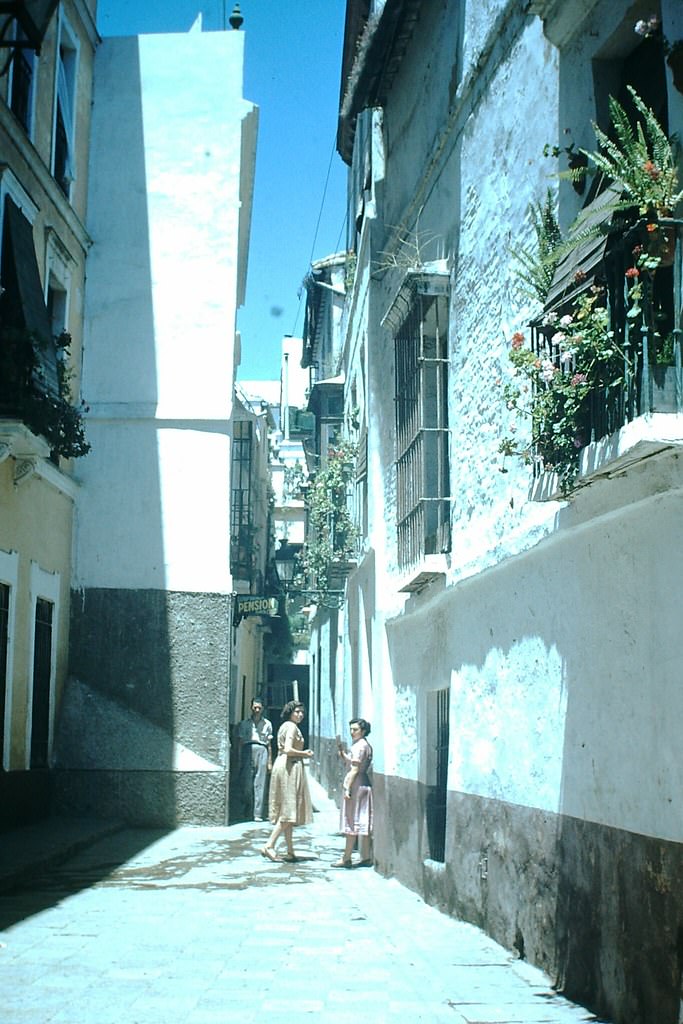 Street in Santa Cruz- Cevilla, Spain, 1954