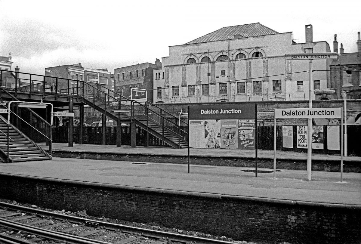 Dalston Junction Station 1979 The large building beyond the station was the Dalston Theatre home of the Four Aces Club