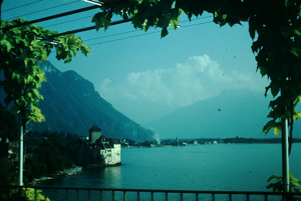 Chillon Castle at Lake Geneva, Switzerland, 1954