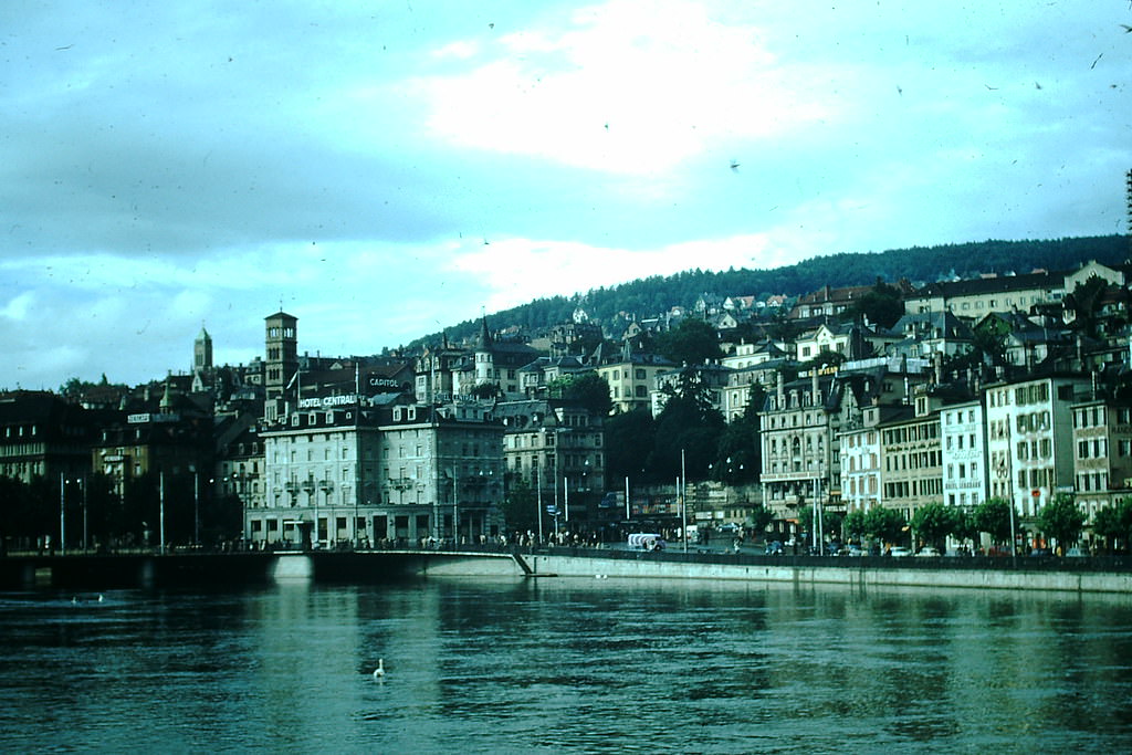 Limmat River, Zurich, Switzerland, 1954