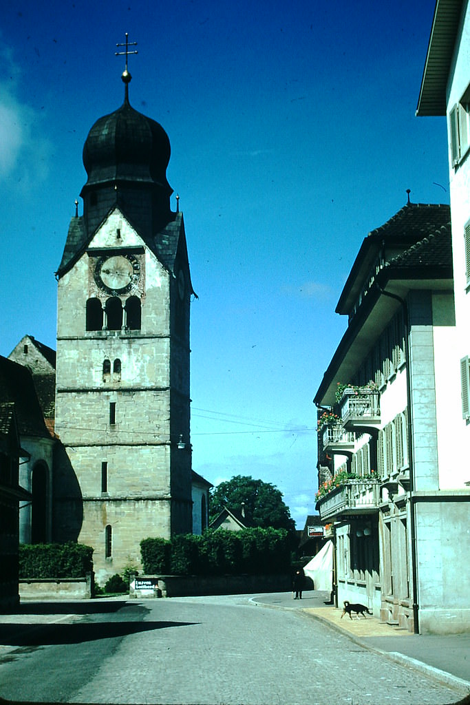 Canton of Zug at Oldest Cathlic Church in Central Switzerland, 1954