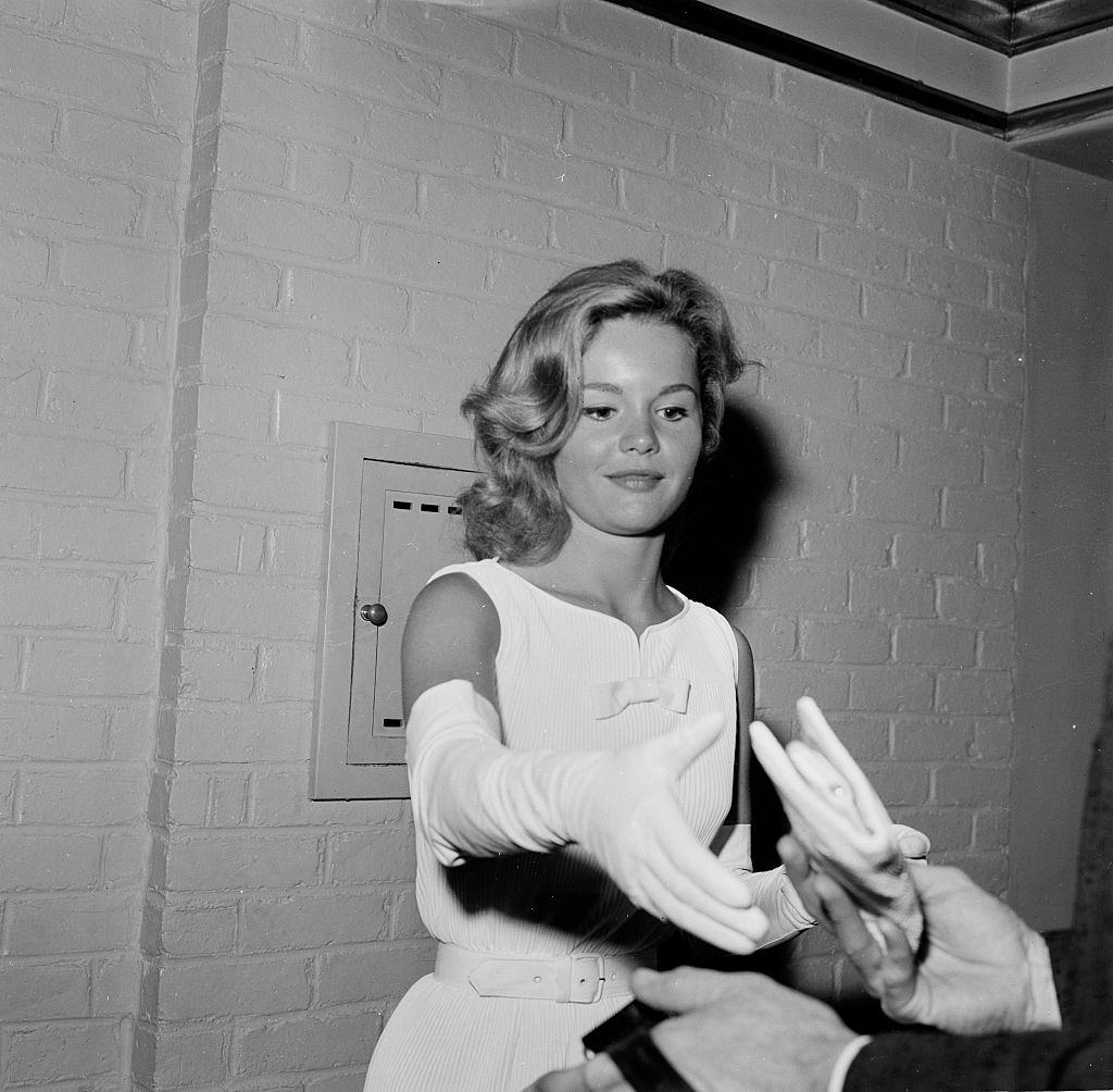 Tuesday Weld attends an event in Los Angeles, 1958.