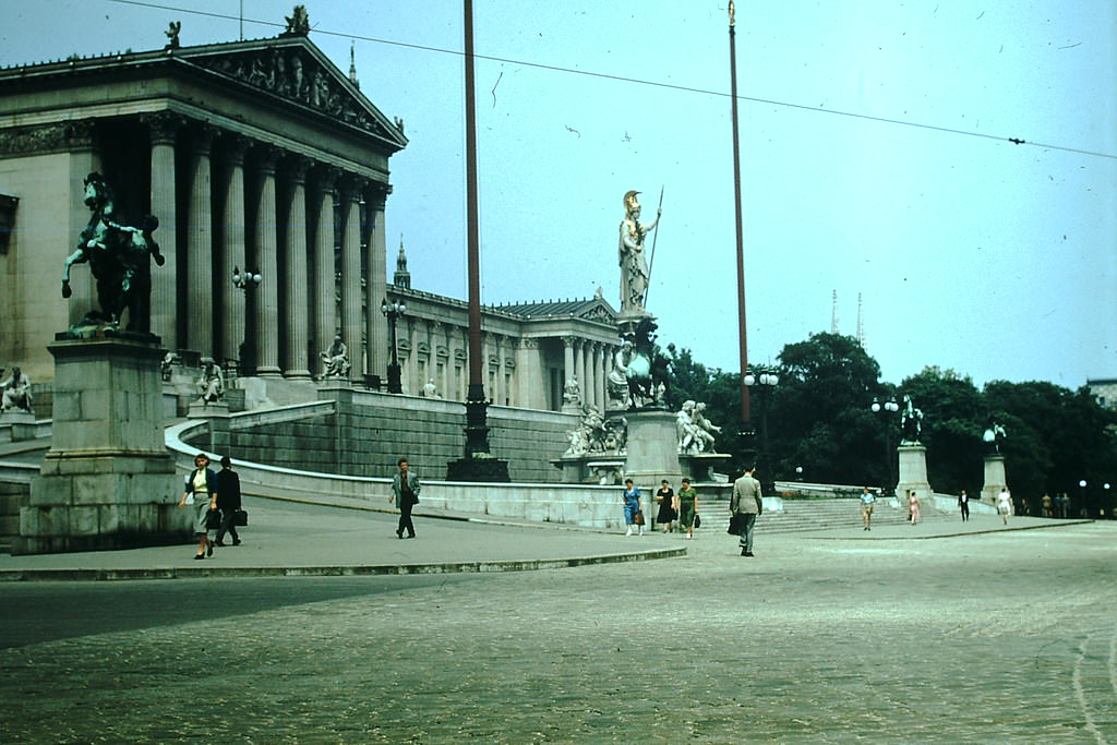 Parliament Buildingg on Ringstrasse, Vienna, 1953