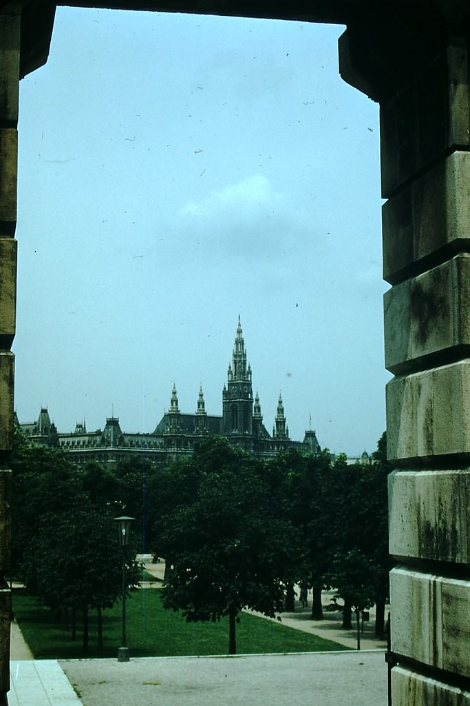 City Hall from War memorial, Vienna, 1953