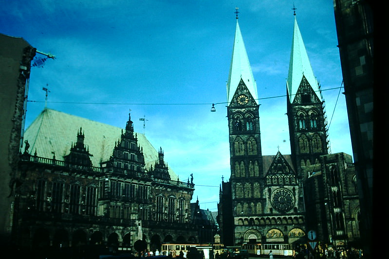 Rathaus-Cathedral in Bremen, Germany, 1954.