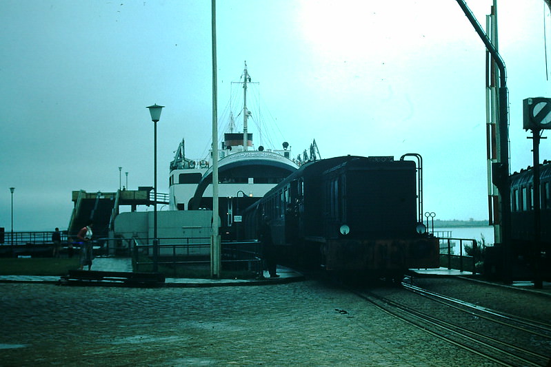 Unloading at Grossenbrode, Germany, 1954