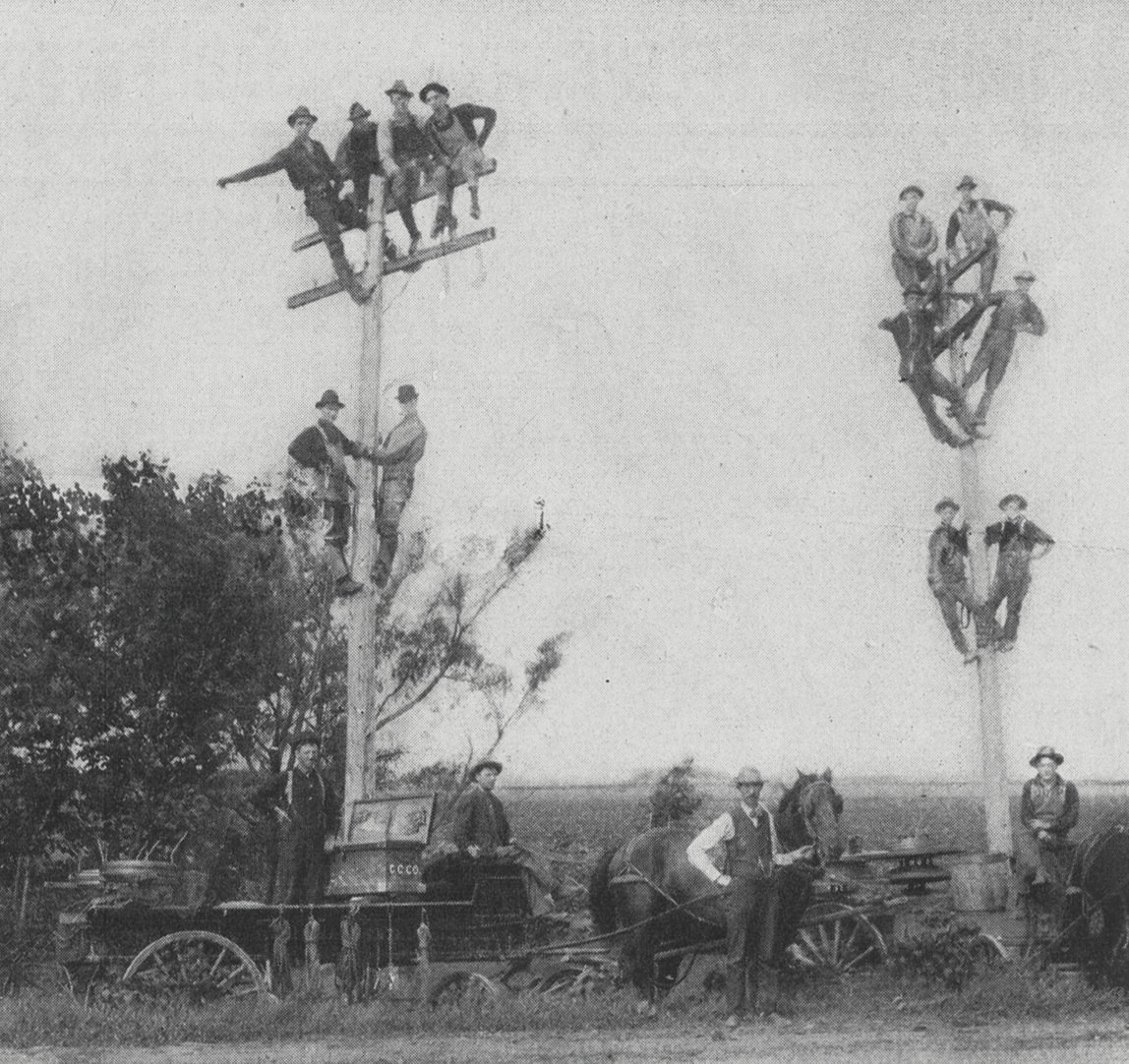 Stunning Photos of Linemen Working on Wooden Utility Poles from the Early 1900s