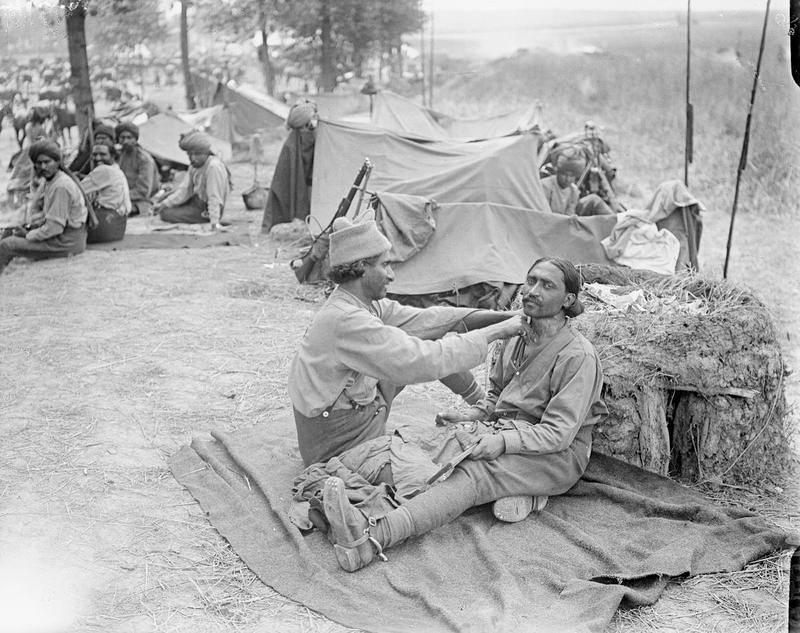 Historical Photos show Soldiers getting Haircuts during World War I