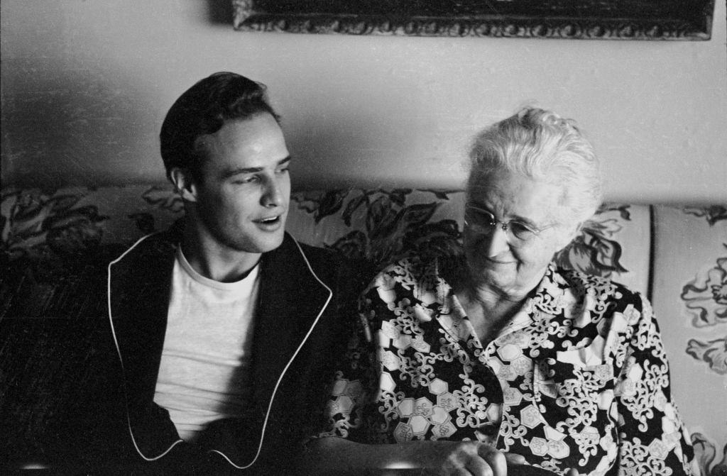 Marlon Brando with his grandmother, Elizabeth Myers, 1949.