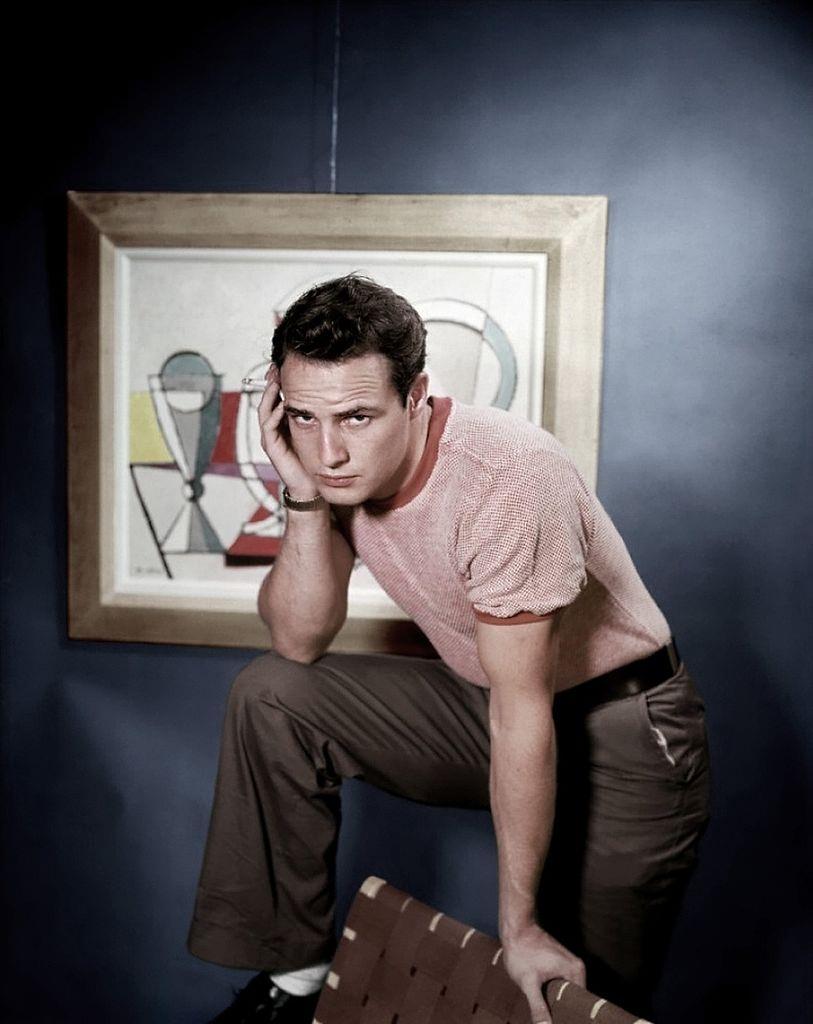 Marlon Brando poses for a portrait, 1950.