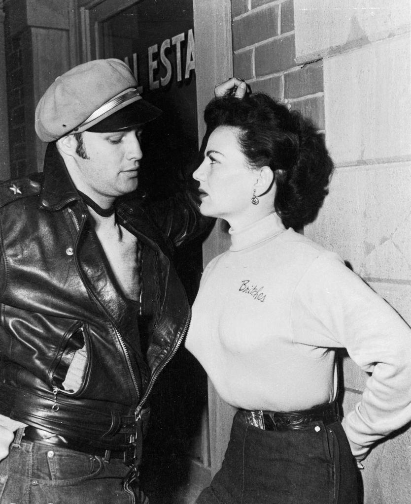 Marlon Brando with Yvonne Doughty in a scene from the film 'The Wild One'