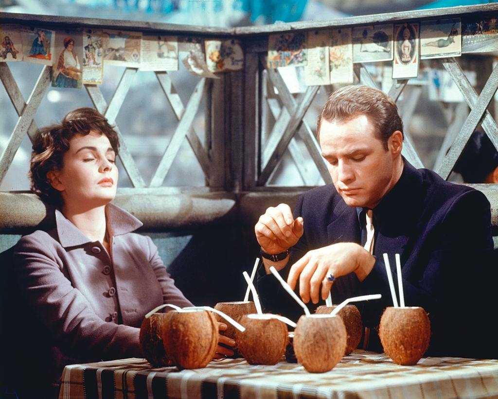 Marlon Brand with Jean Simmons in the movie 'Guys and Dolls', 1955.