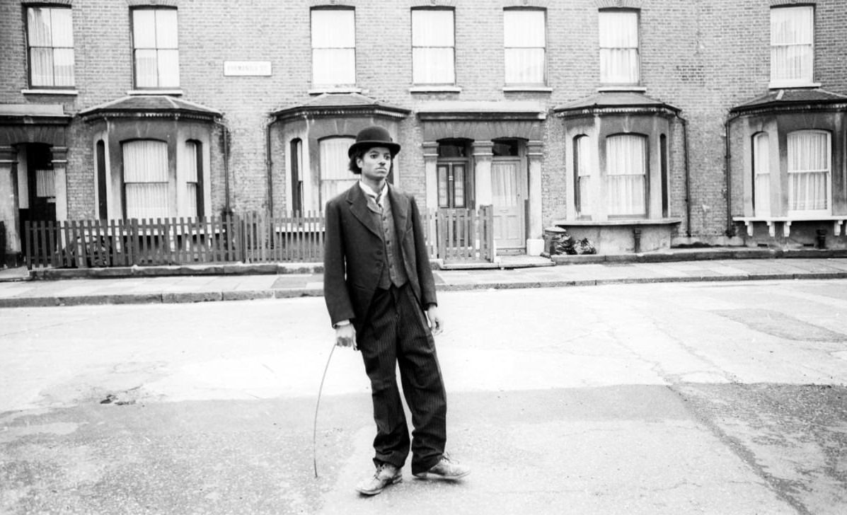 Michael Jackson dressed as Charlie Chaplin