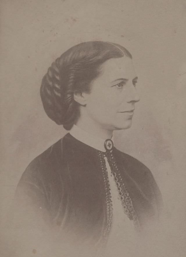 Union nurse Clara Barton with Red Cross brooch