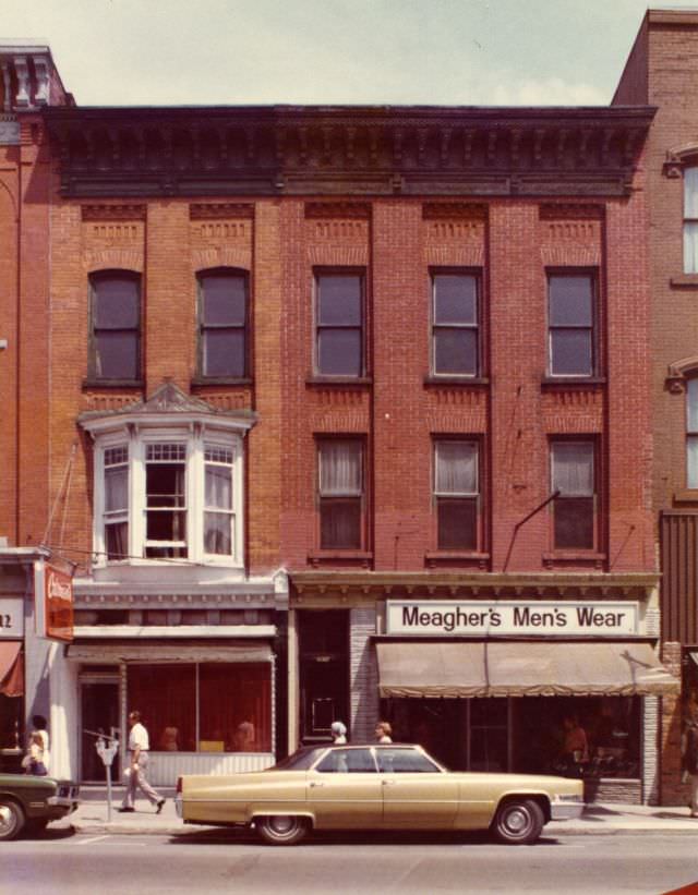 Carmen's Beauty Salon at 269 and Meagher's Men's Wear at 267 Front Street, Belleville