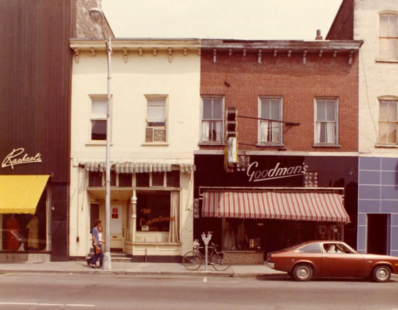 Goodman's store at 307 and Conventional Barber's Shop at 309 Front Street, Belleville