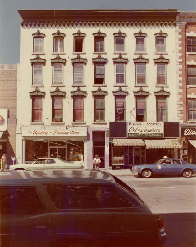 The Reading 'n' Greeting Shop and Coles Jewellers at 292 and 296 Front Street, Belleville (Nathan Jones building)