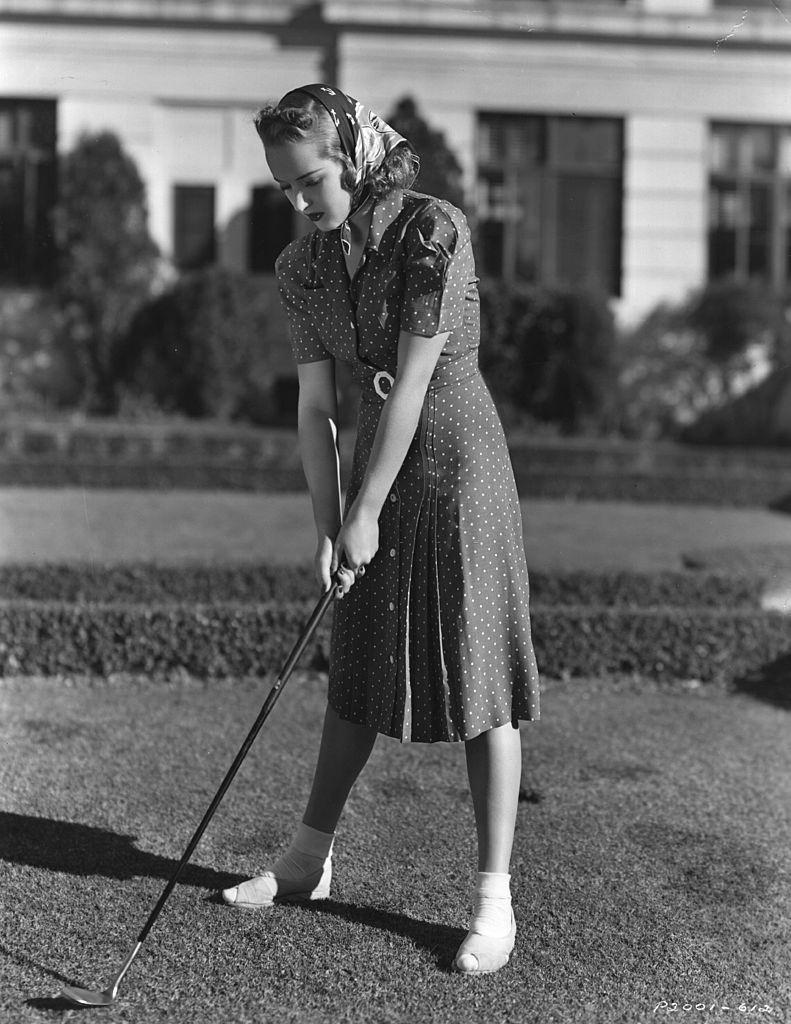 Betty Grable golfing, 1938.