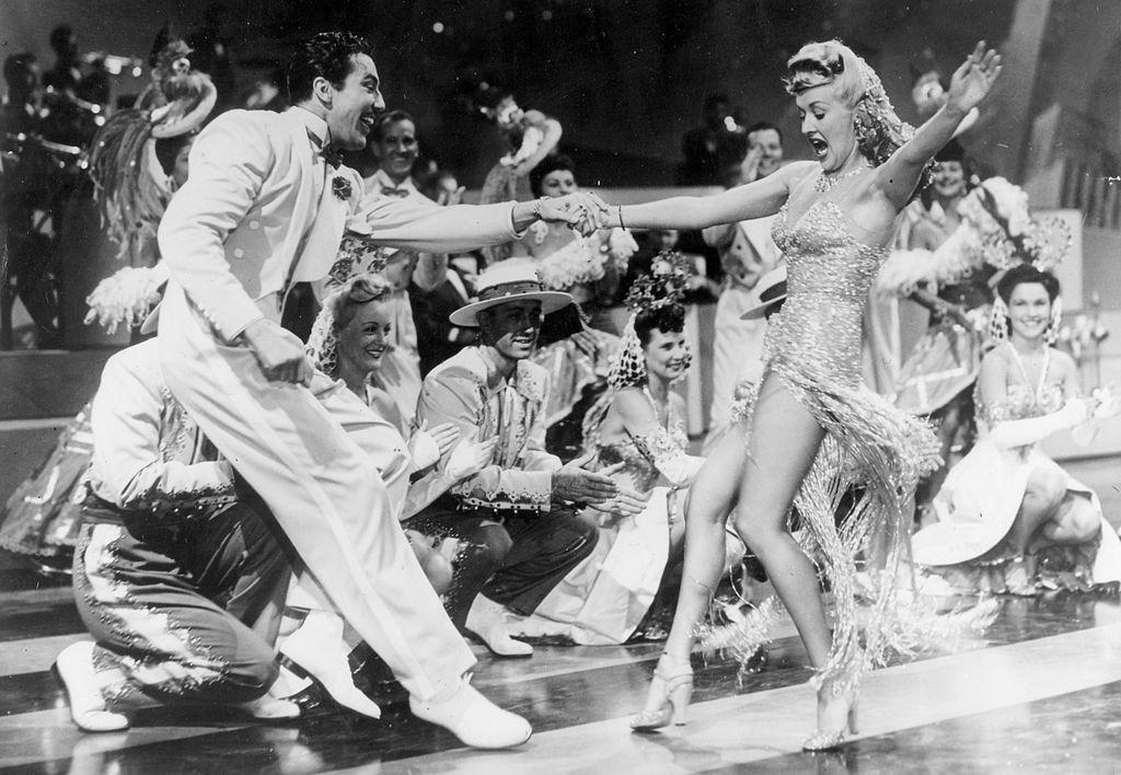 Betty Grable dancing in scene where she is dancing the "Jitterbug", 1941.