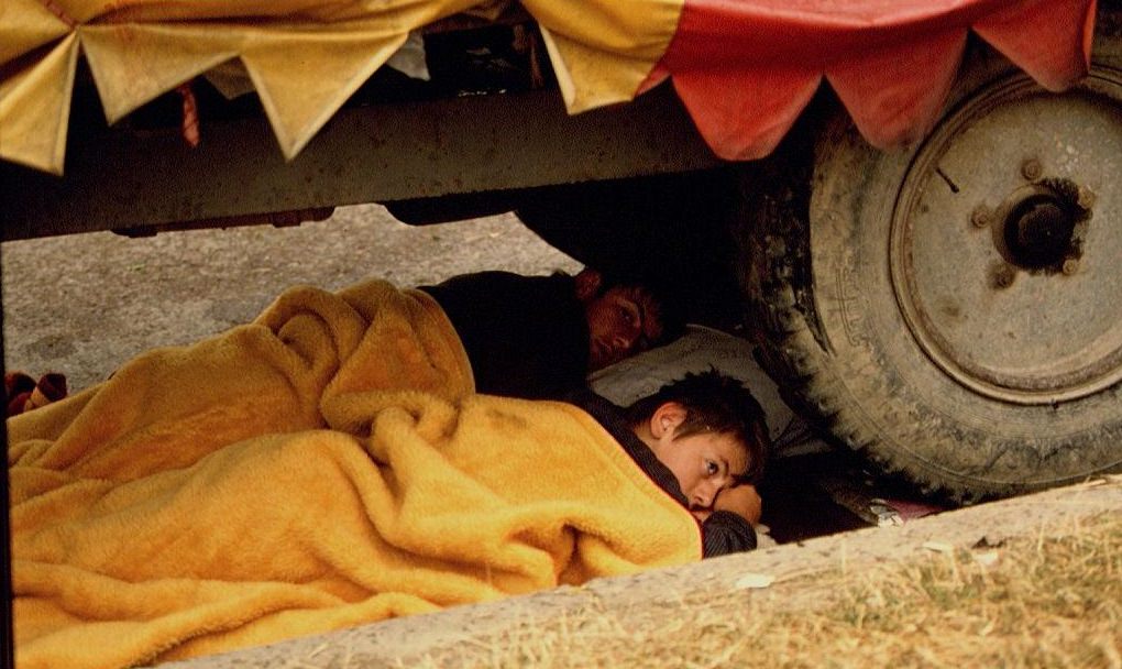 Refugees waiting to be able to enter to Croatia.