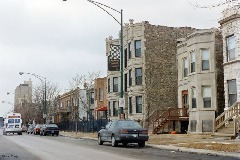 Congress Parkway looking west, Chicago, February 1996