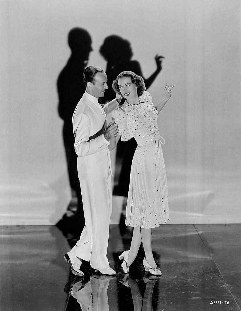 Eleanor Powell and Fred Astaire perform a dance together. From the 1940 film Broadway Melody of 1940.