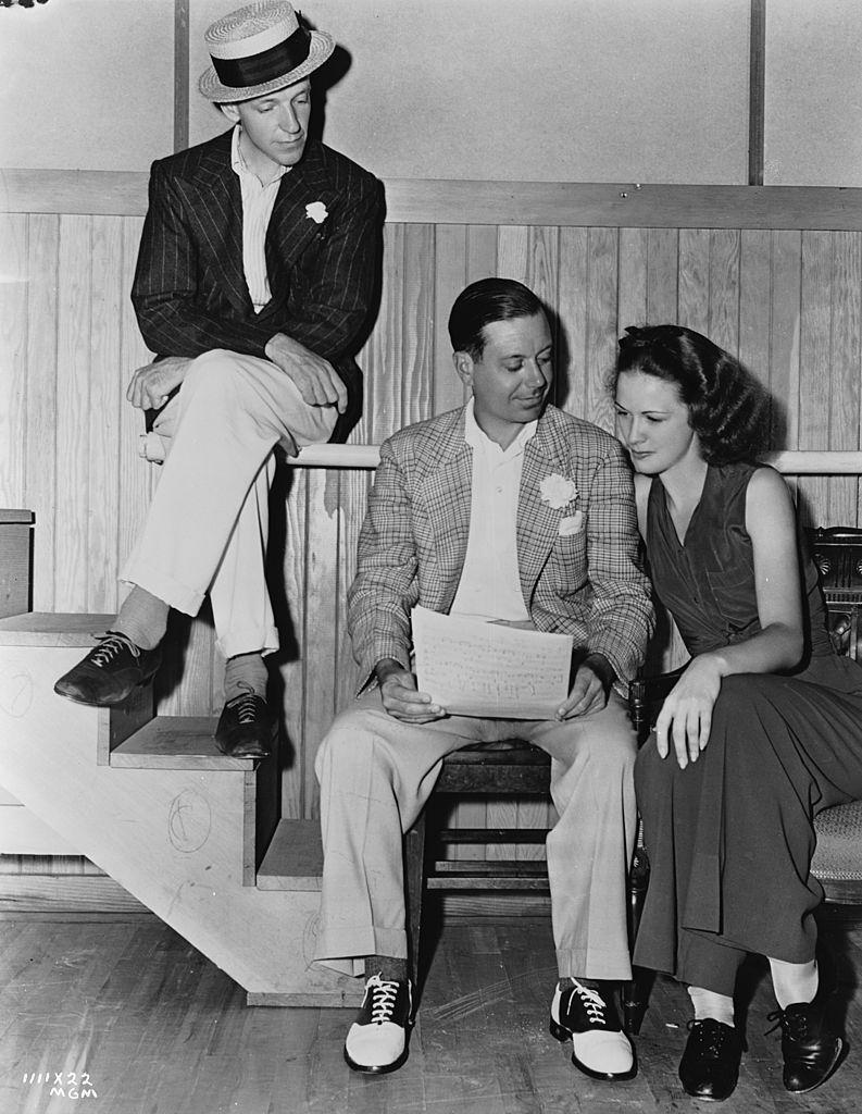 Eleanor Powell with composer Cole Porter and dancer Fred Astaire, 1939.