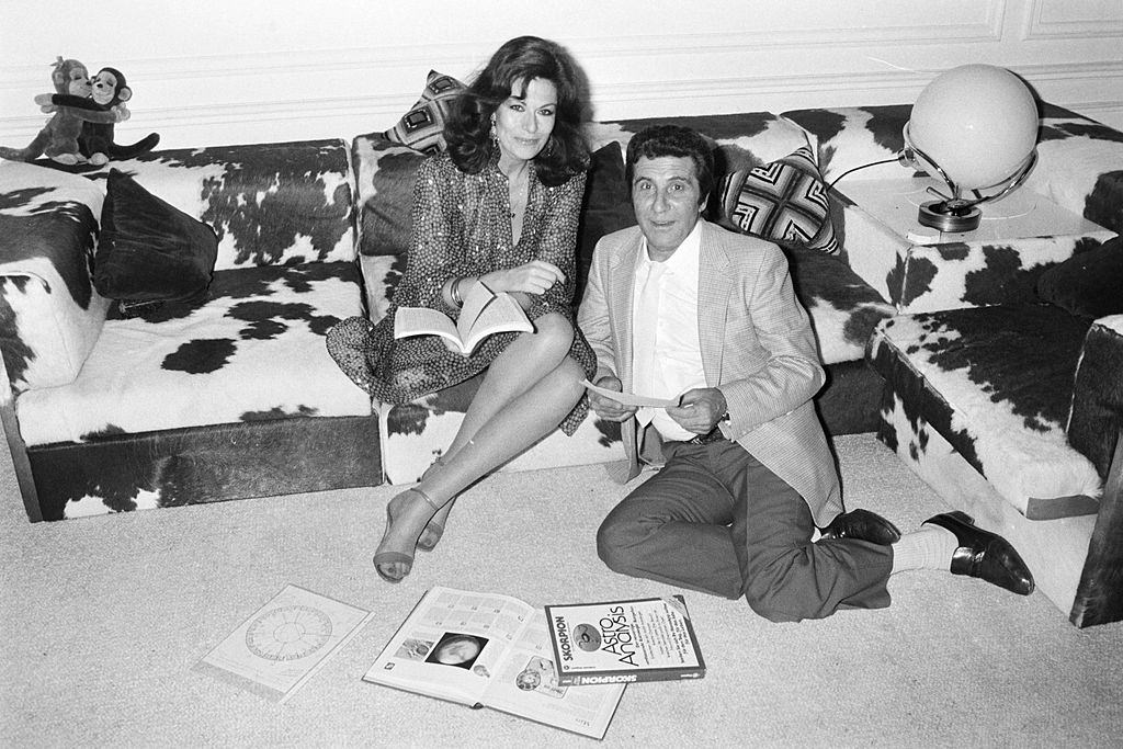 Elizabeth Teissier With Gilbert Becaud, 1982.