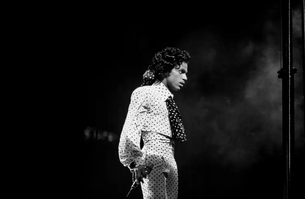 Prince performs at the Rosemont Horizon in Rosemont, Illinois, in September 1988.