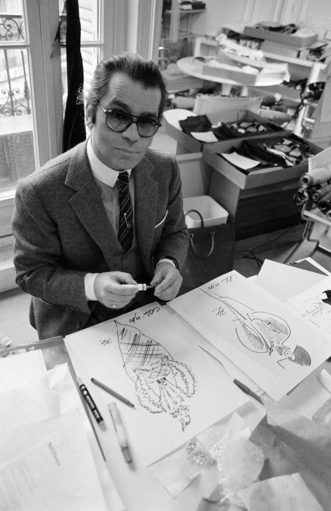 Karl Lagerfeld, artistic director of the Maison Chloé on April 2, 1979