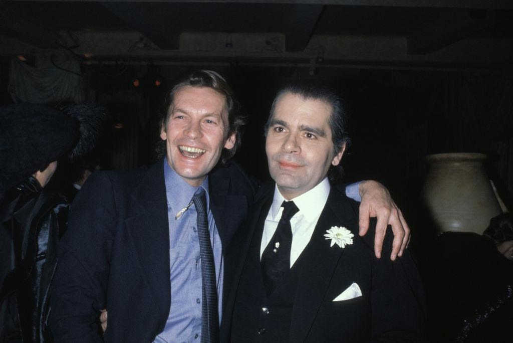 Karl Lagerfeld and the Austrian actor Helmut Berger at the Palace, 1981.