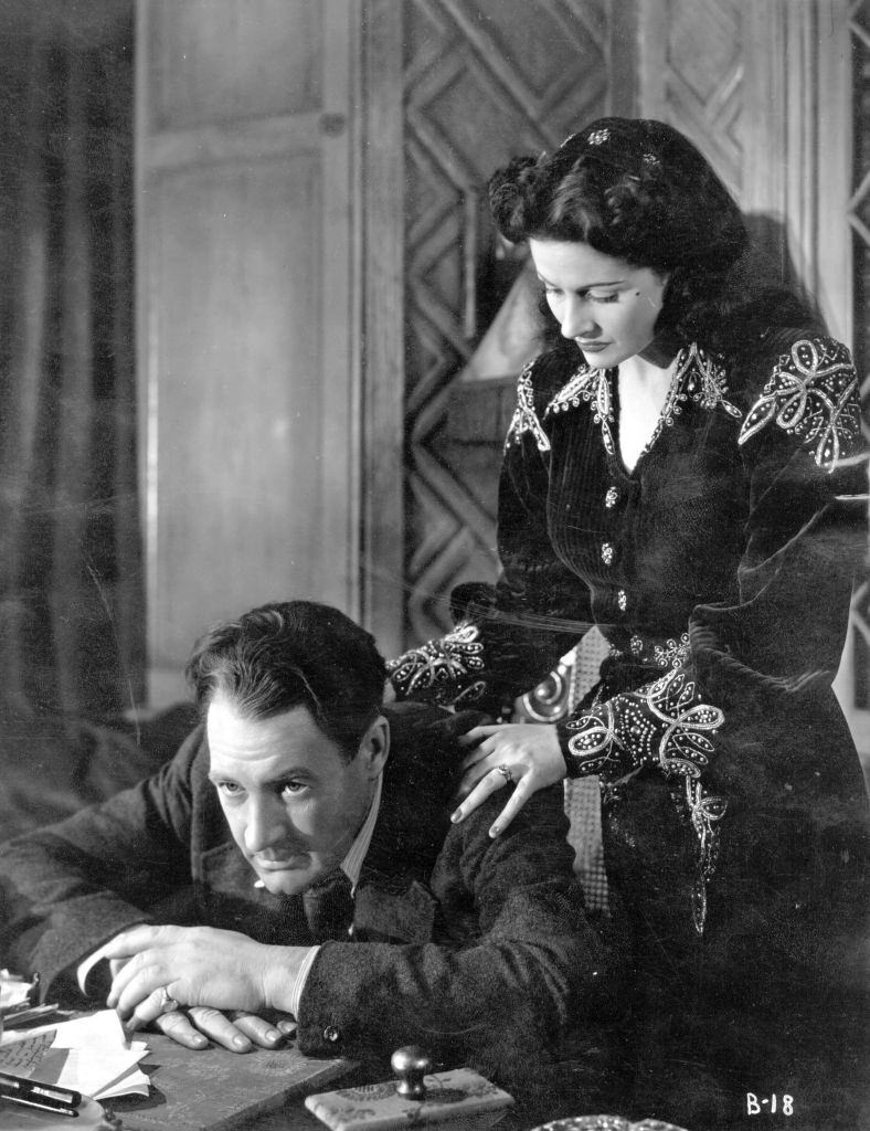 Margaret Lockwood with Ian Hunter in the movie 'Bedelia', 1946.