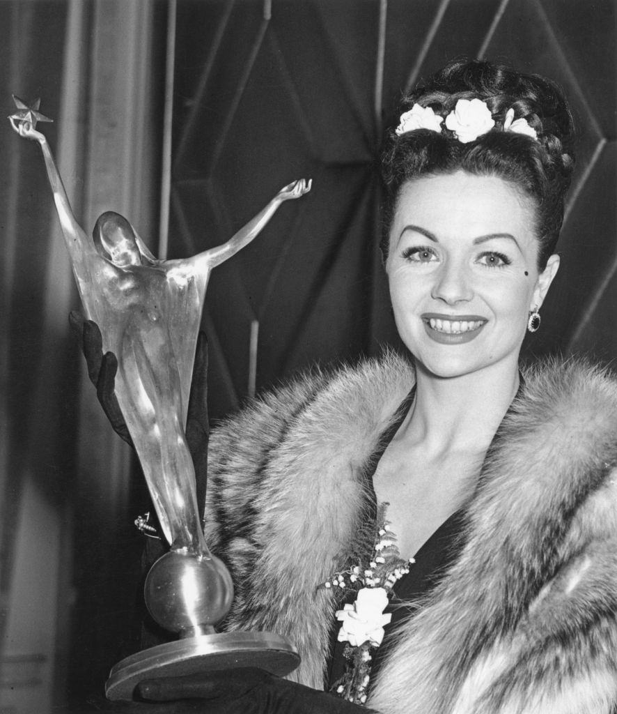 Margaret Lockwood with her Silver Star award for Best British actress of 1946