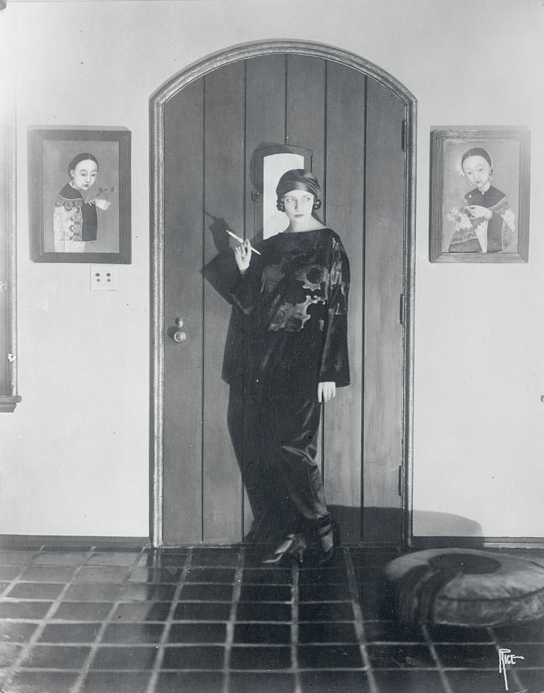 Natacha Rambova at home, Nazimovia's art director of Salome, 1922.