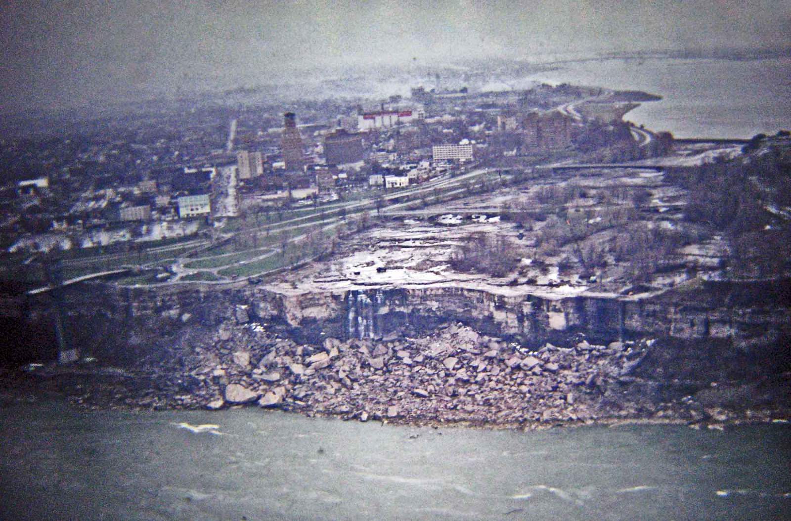 In June 1969, U.S. engineers diverted the flow of the Niagara River away from the American side of the falls for several months.