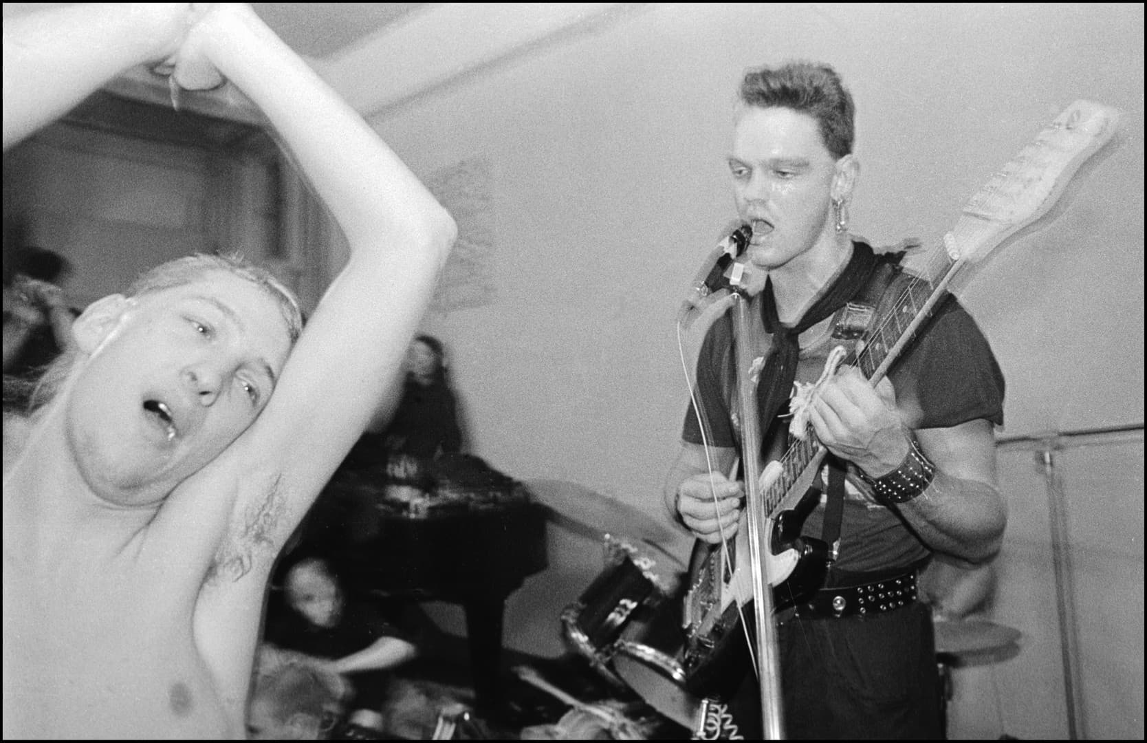 Punkrock concert in a church hall of the protestant church, Karl-Marx-Stadt, Saxony, 1985