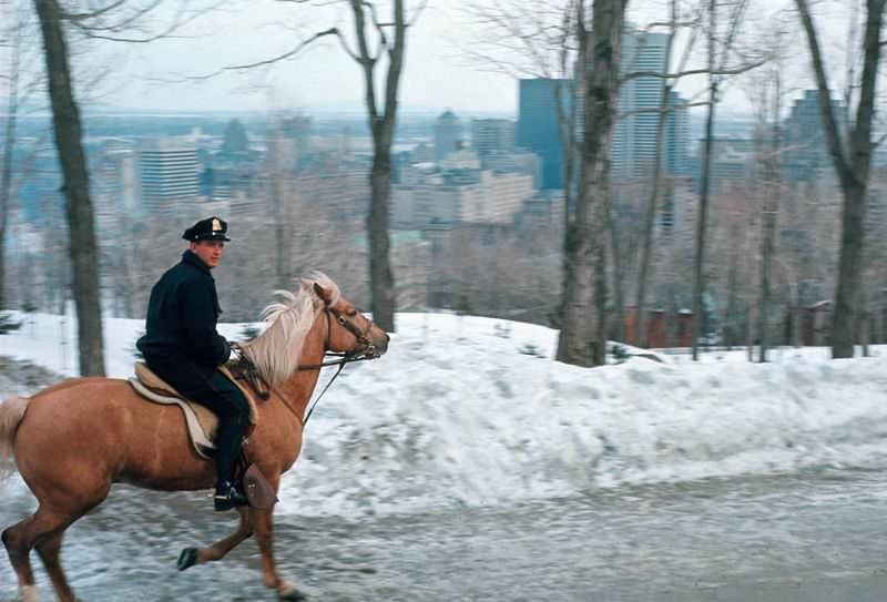 On Mount Royal above the city, Montreal, March 1967
